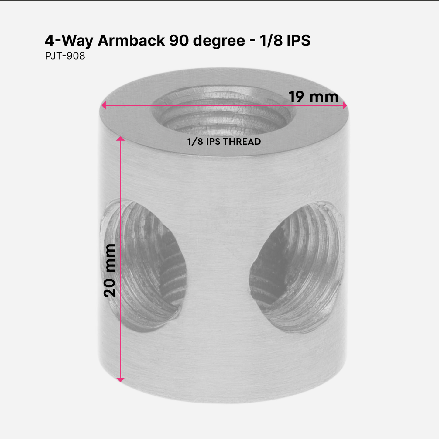 4-Way 90 Degree Armback - 1/8 IPS
