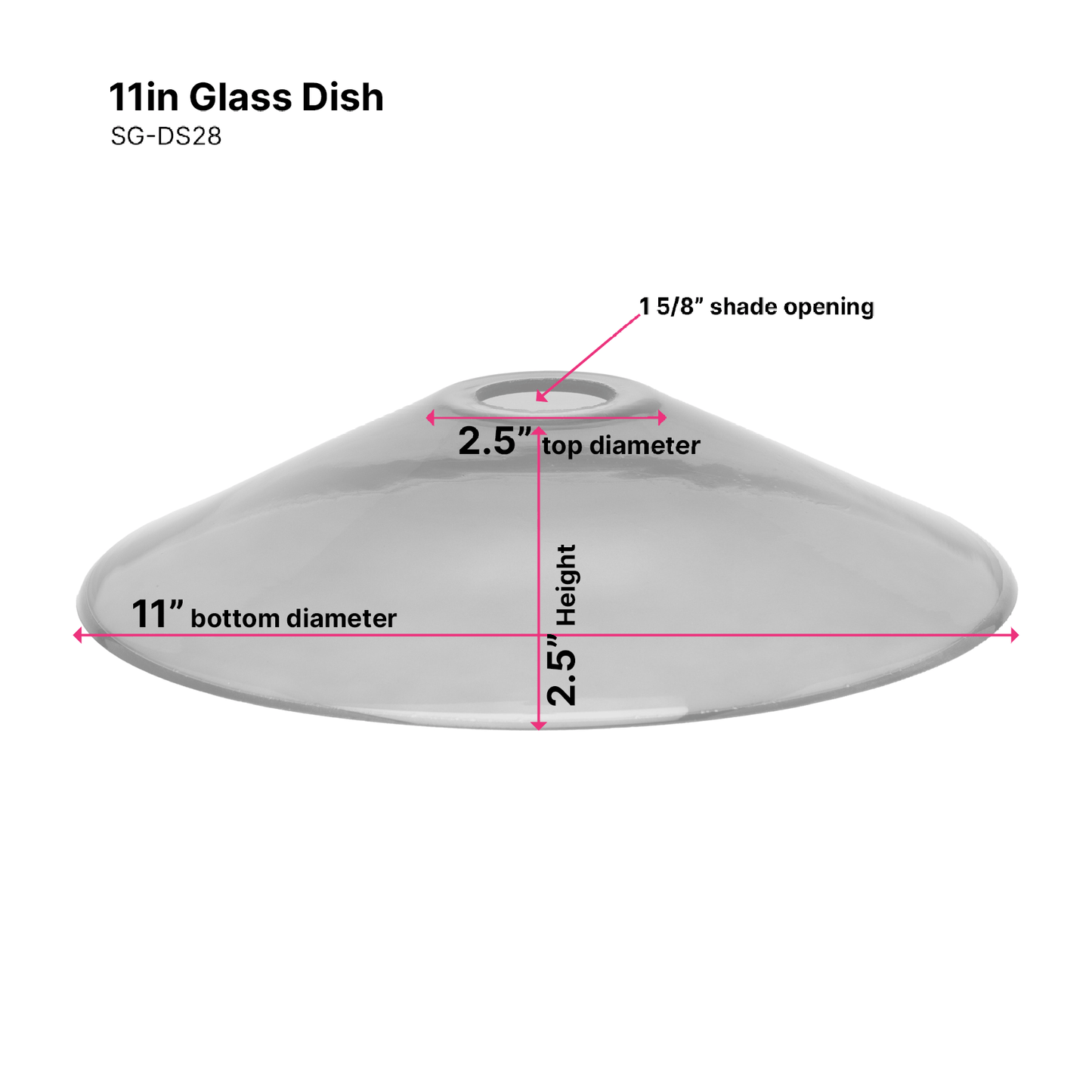 11in Glass Dish Shade - Shade Ready