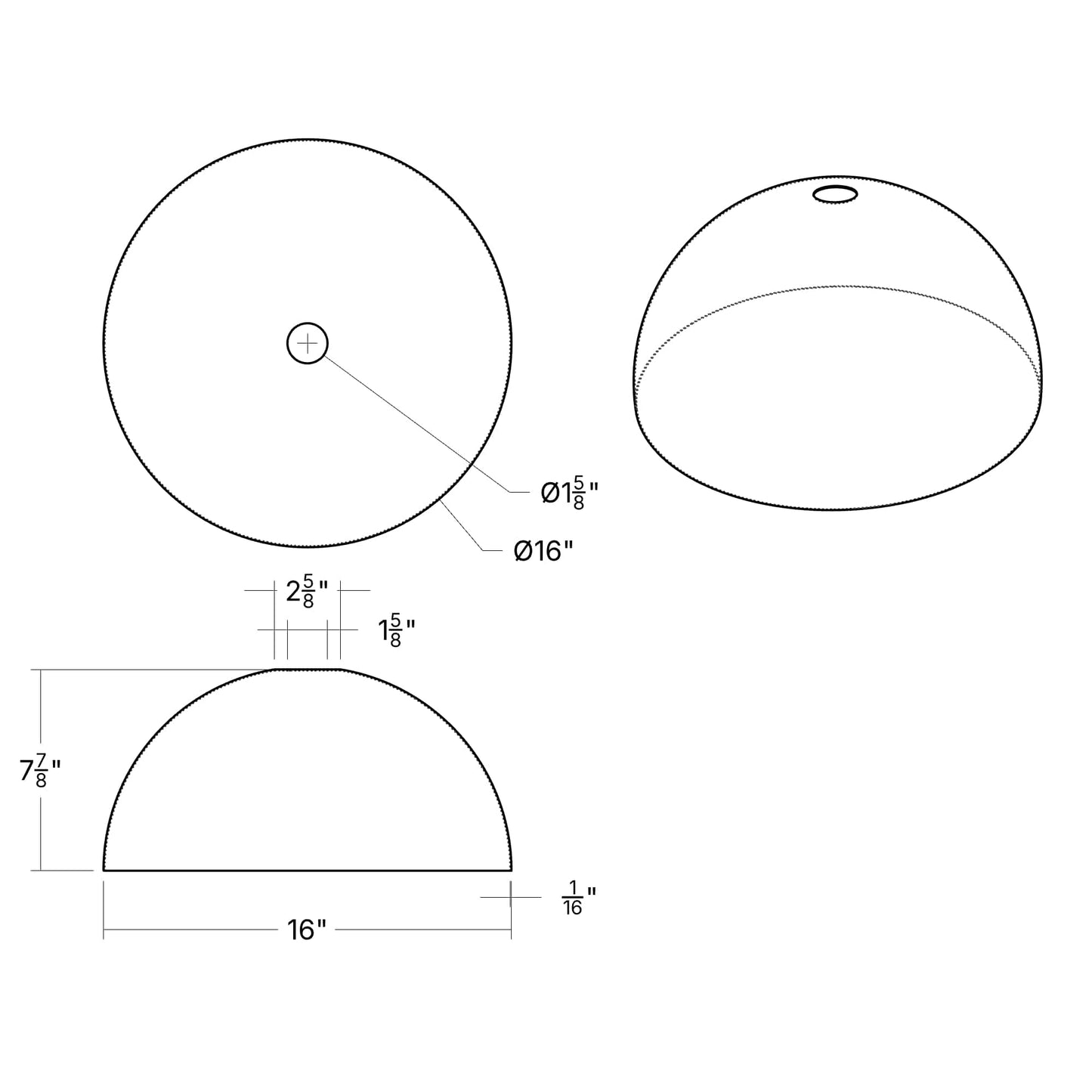Horizon Dome Shade | 7 Inch or 16 Inch