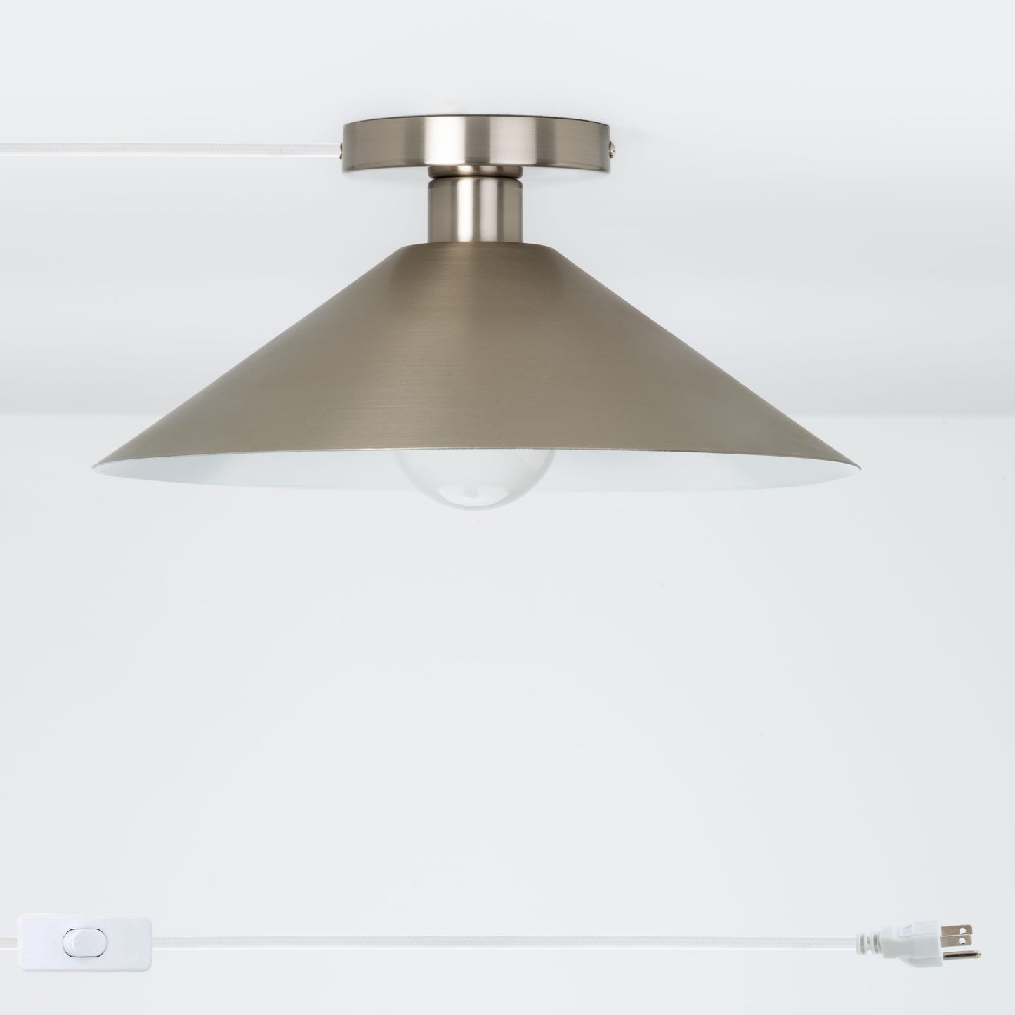 Slope Shade Button Plug-In Flush Mount
