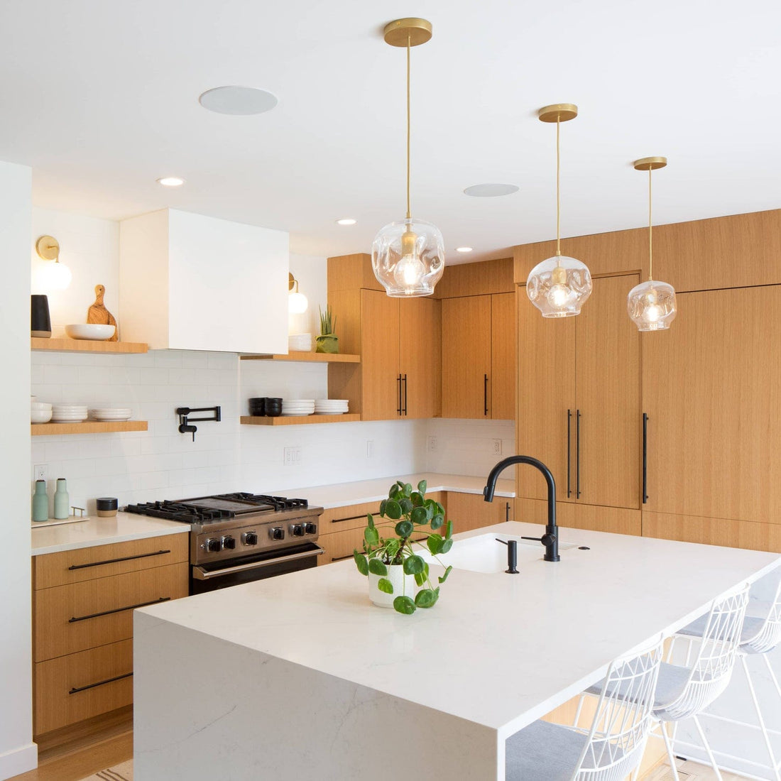 brass light fixture for kitchen with glass wabi-sabi globe