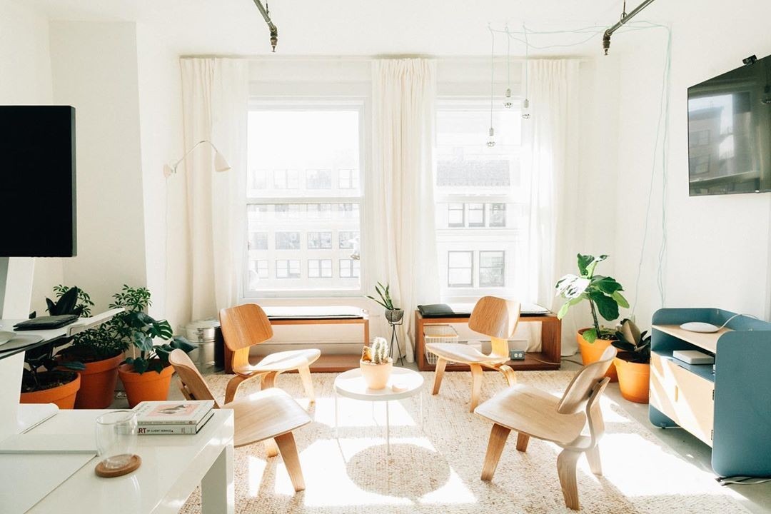 bright living room space