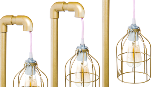 Paint it Gold:  How to Make a DIY Gold PVC Pipe Table Lamp