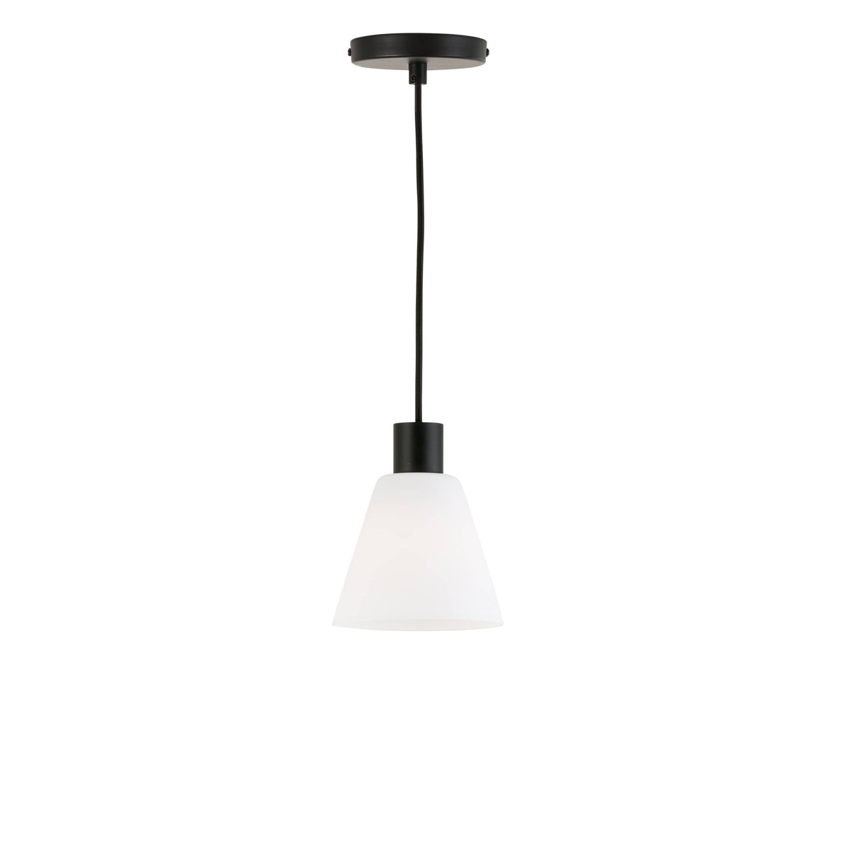 Glass Cone 6in AiO Pendant - Chroma Studio Black / Matte White