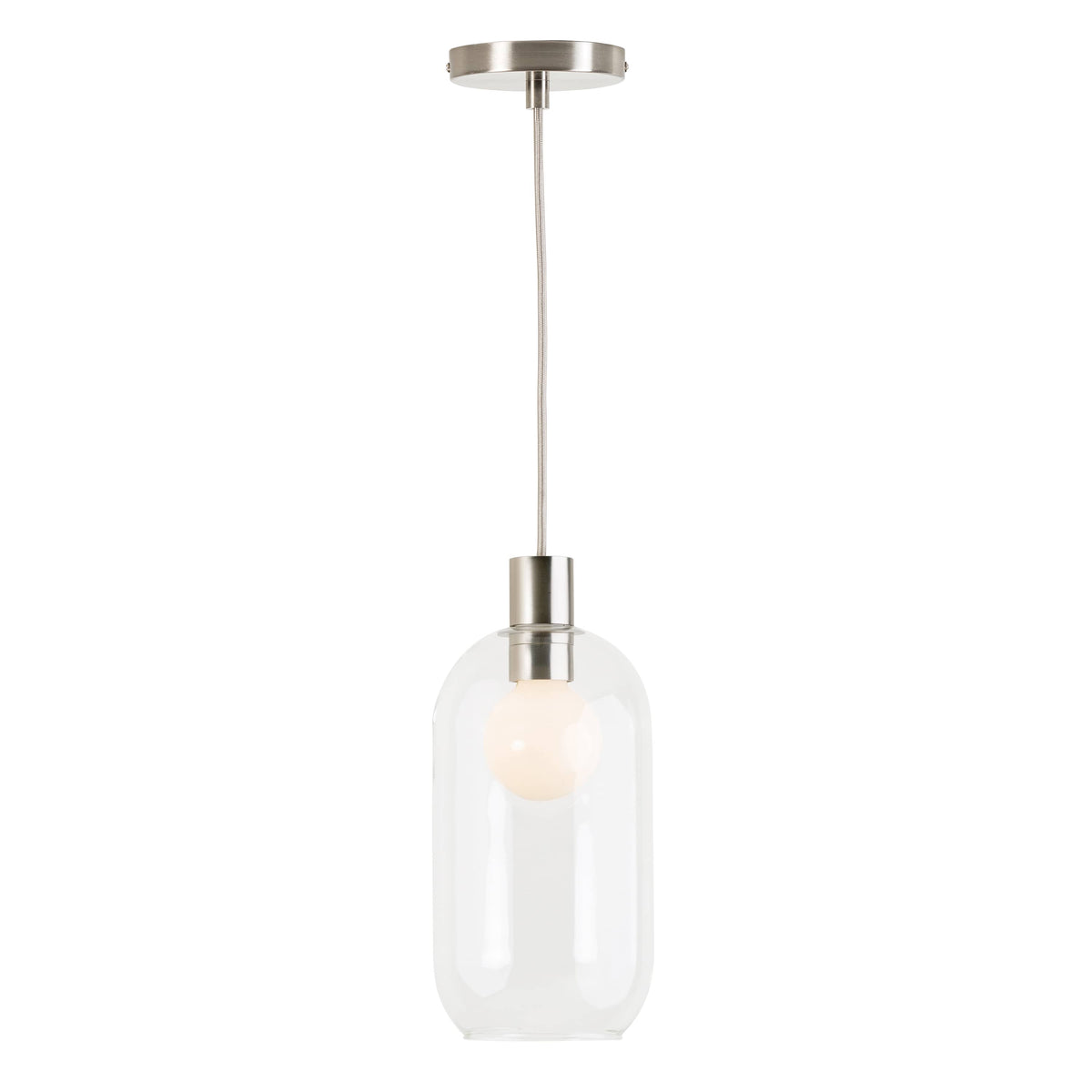 Glass Pill AiO Pendant - Chroma Studio Nickel / Clear
