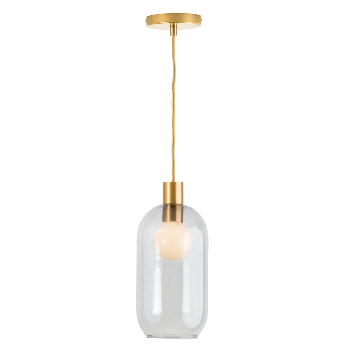 Glass Pill AiO Pendant - Chroma Studio Satin Brass / Smoke