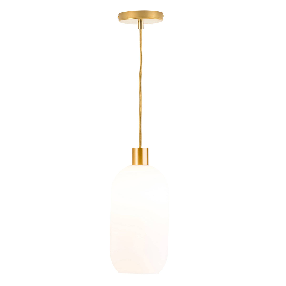 Glass Pill AiO Pendant - Chroma Studio Satin Brass / Matte White