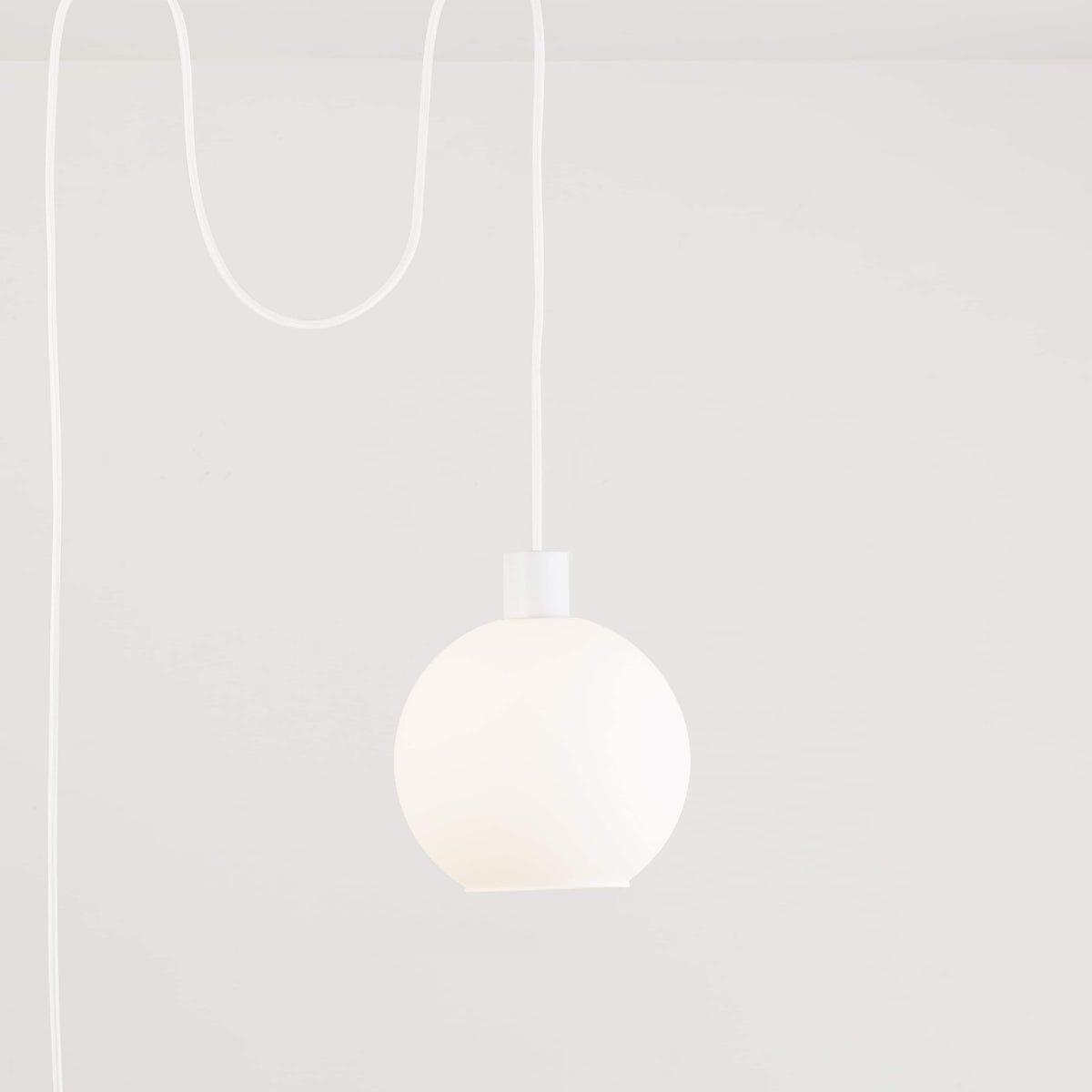 AiO Globe Plug-In Pendant | 6", 8", 10", 12" White / Matte White / 8in