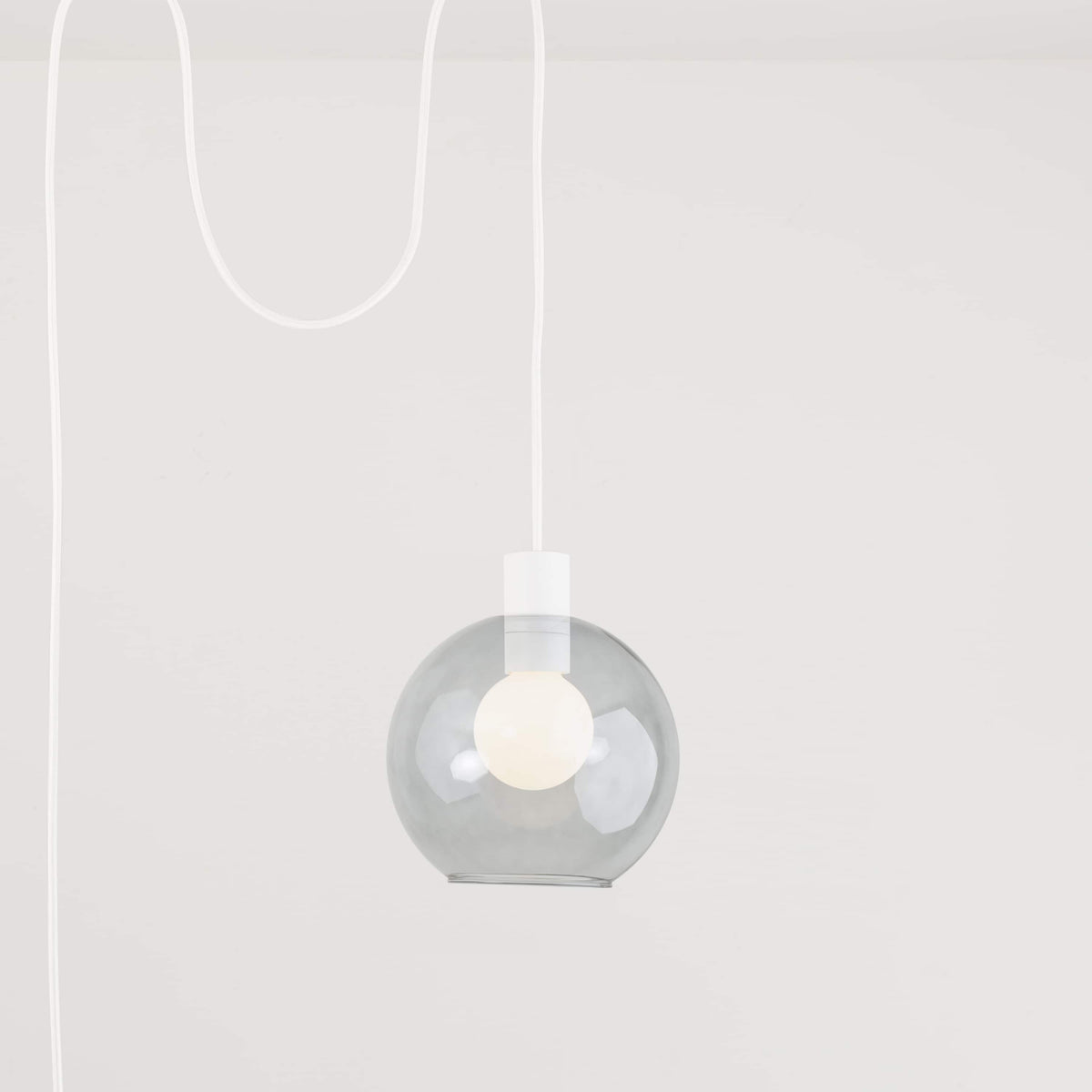 AiO Globe Plug-In Pendant | 6", 8", 10", 12" White / Smoke / 8in