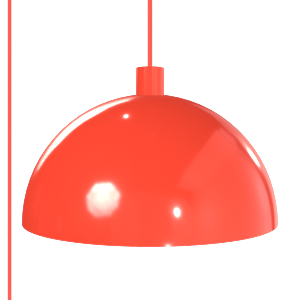 Horizon Dome AiO Plug-In Pendant - Chroma Studio | 7" or 16" Shade Neon Coral / 16 Inch