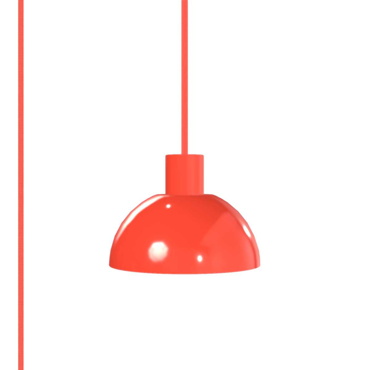 Horizon Dome AiO Plug-In Pendant - Chroma Studio | 7" or 16" Shade Neon Coral / 7 Inch