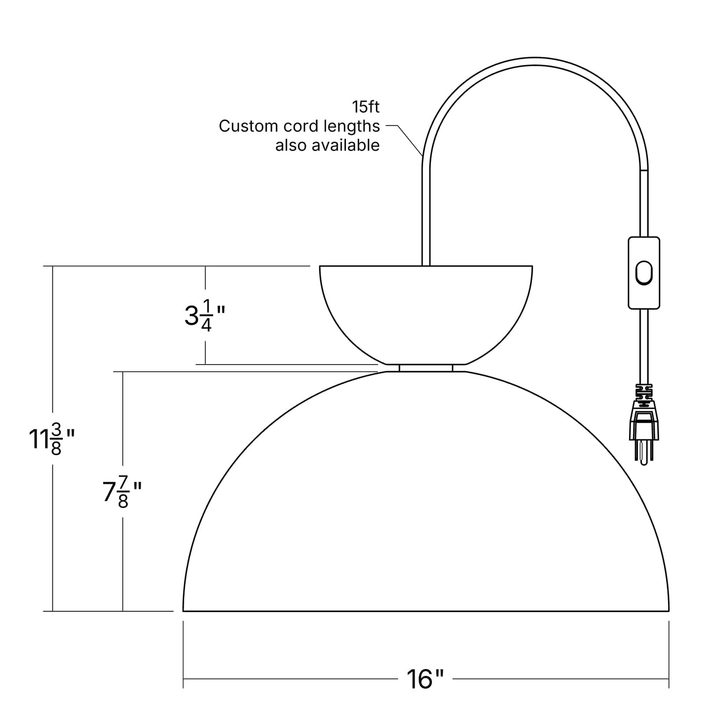 Horizon Dome Strata AiO Plug-In Pendant - Chroma Color Block
