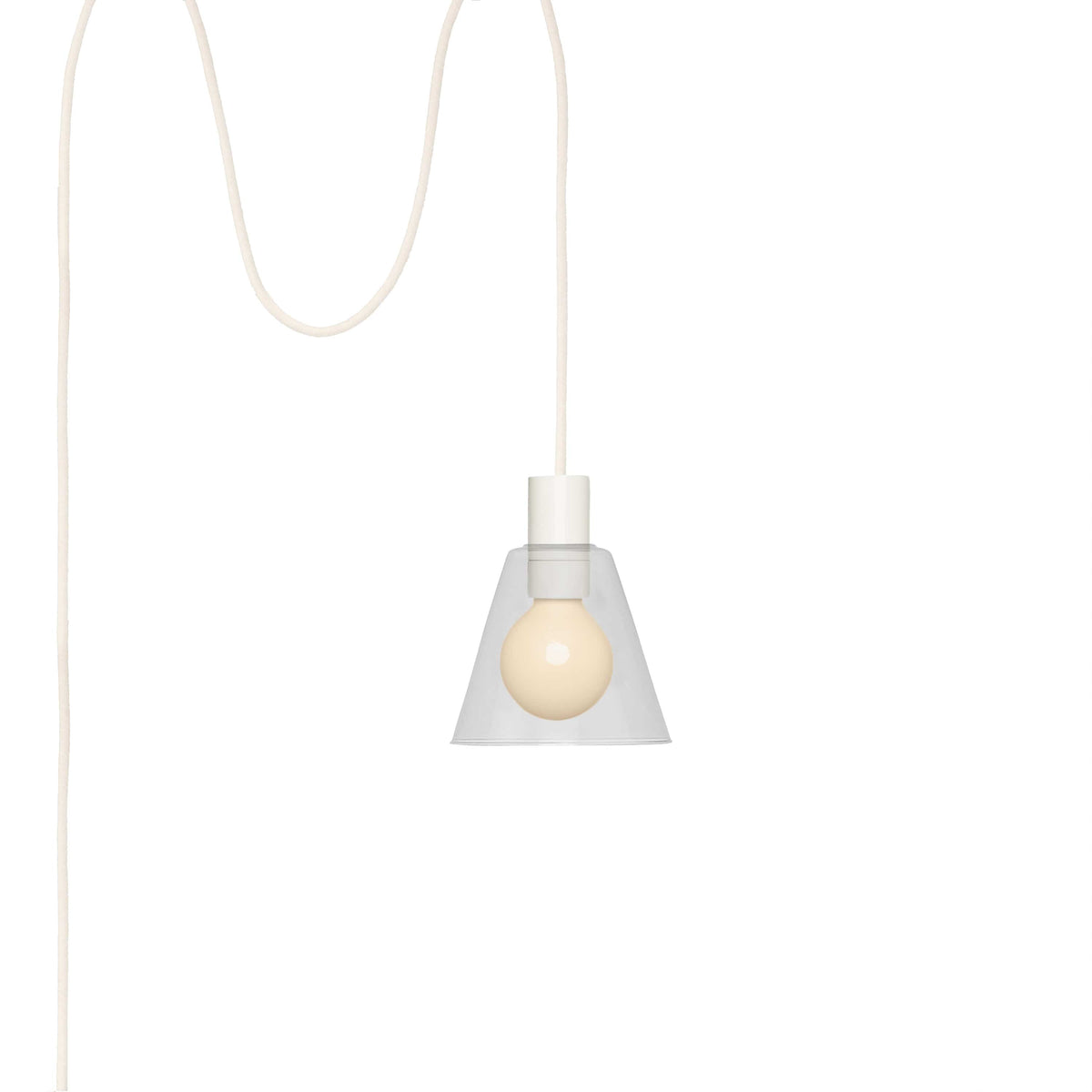 Glass Cone 6in AiO Plug-In Pendant - Chroma Studio Linen / Clear