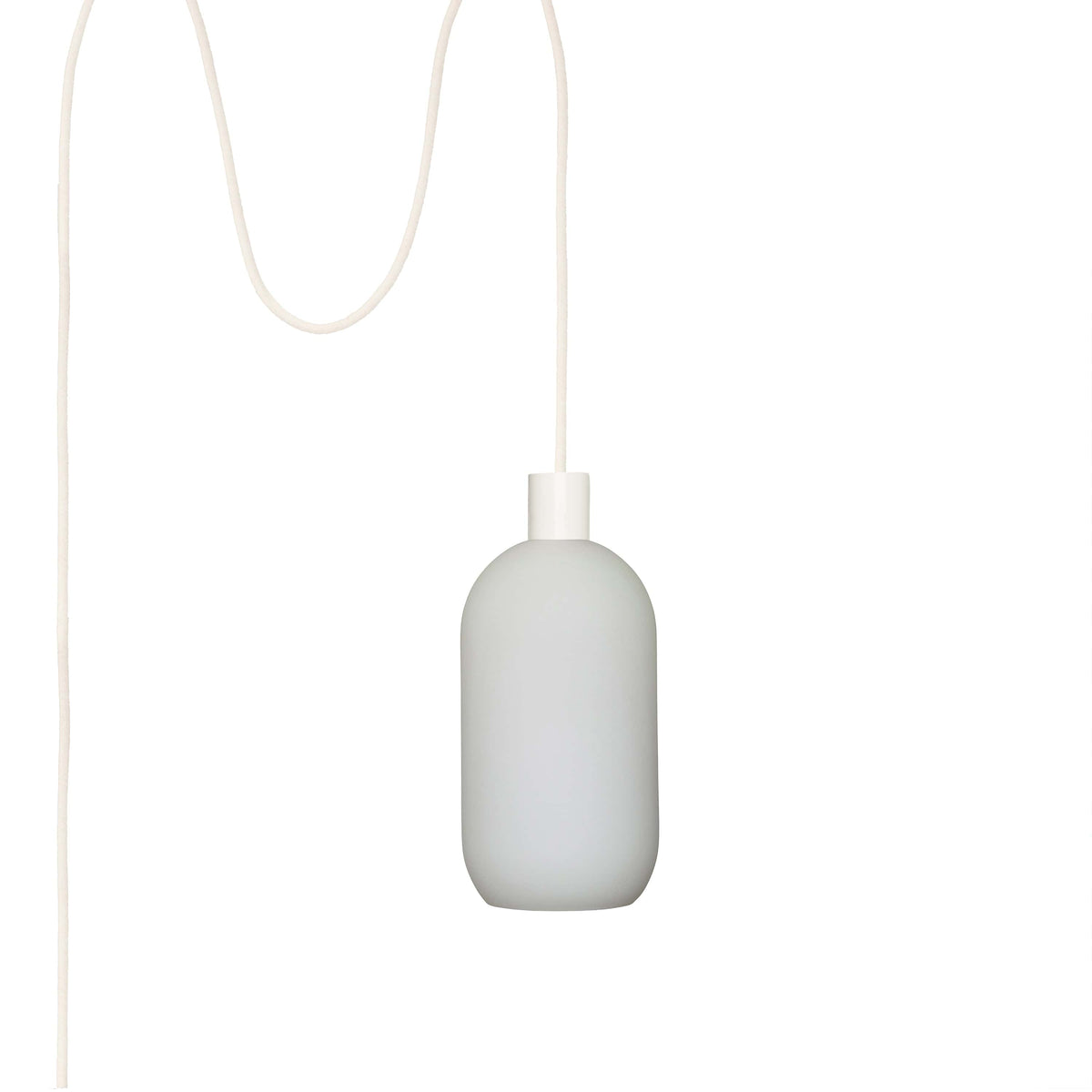 Glass Pill AiO Plug-In Pendant - Chroma Studio Linen / Matte White