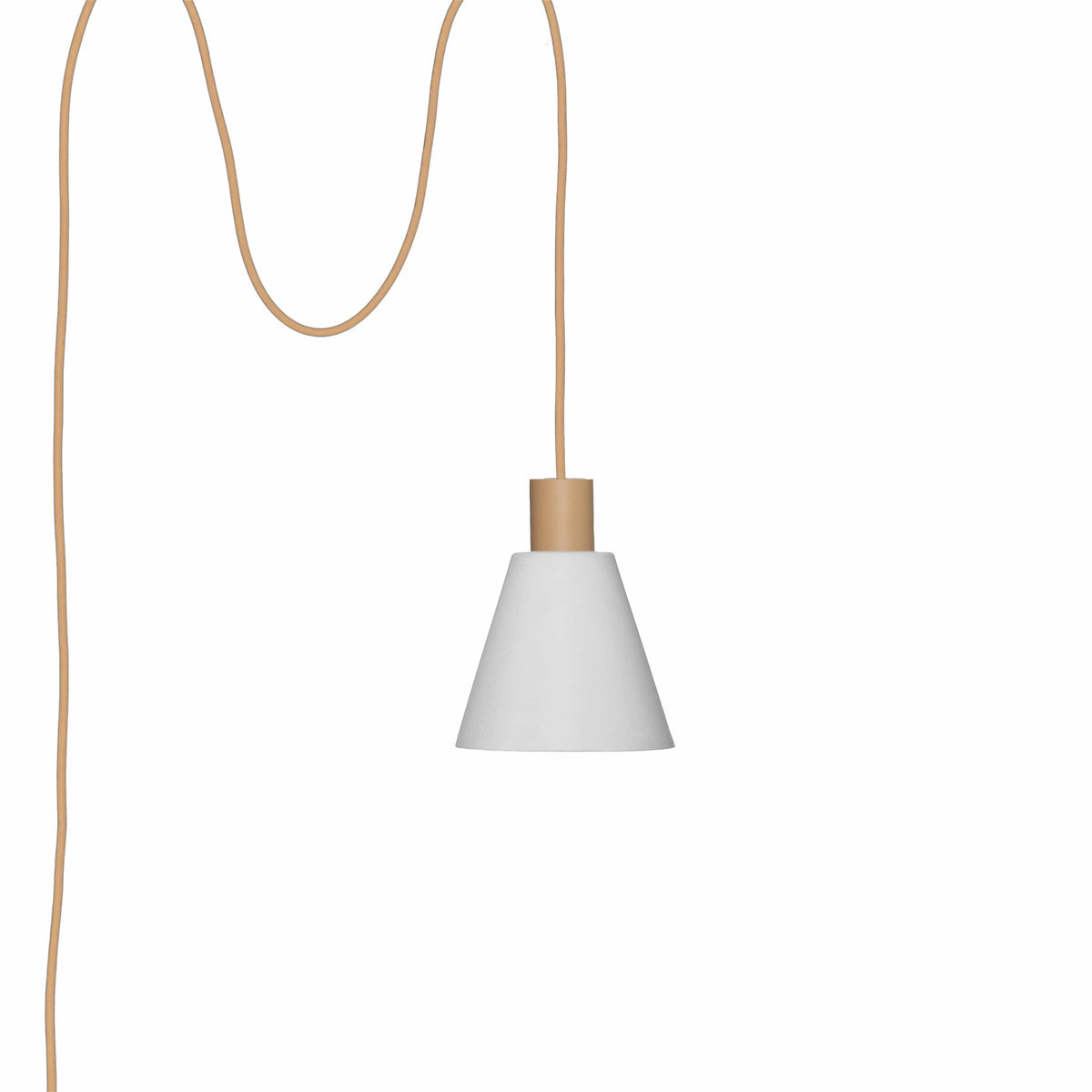 Glass Cone 6in AiO Plug-In Pendant - Chroma Studio Latte / Matte White