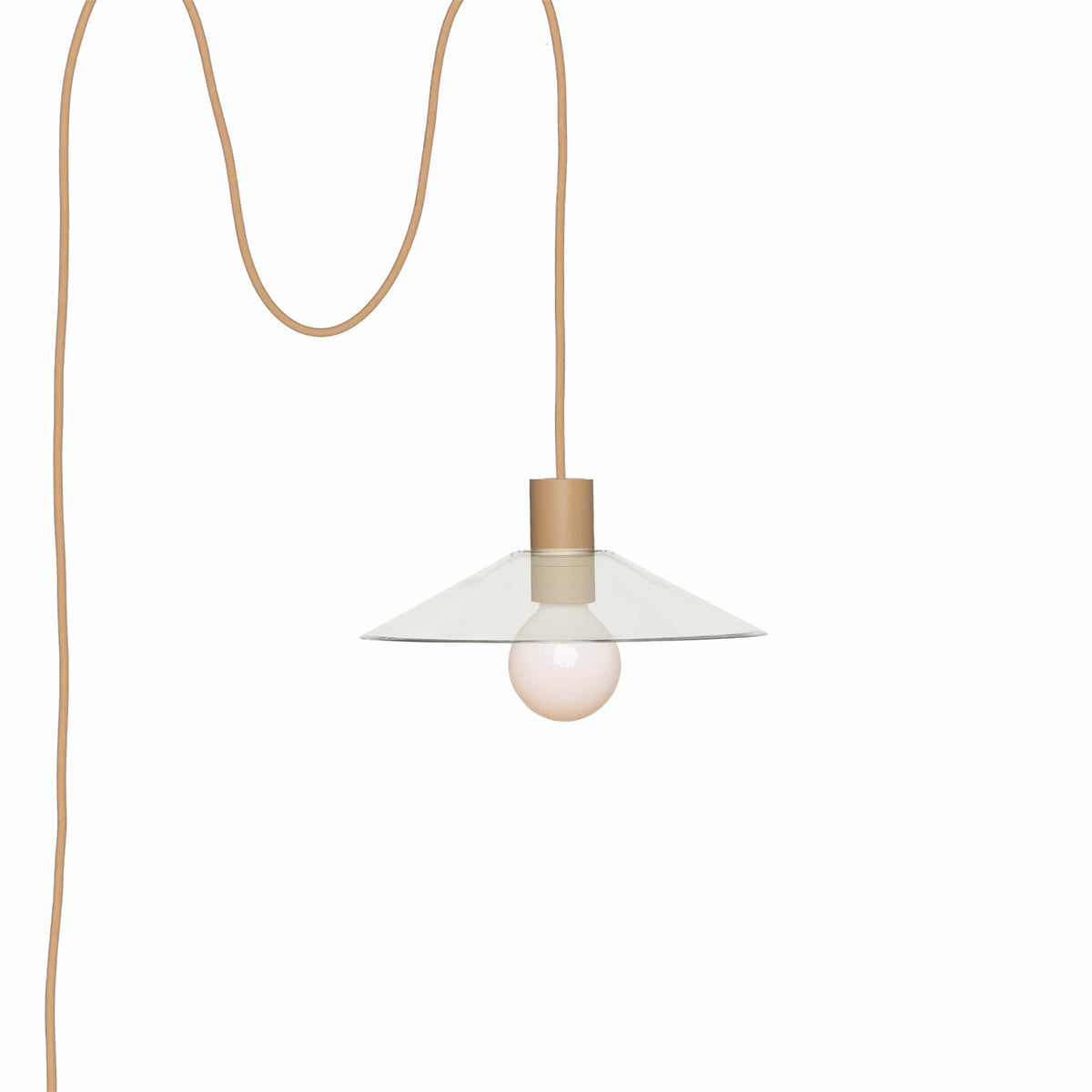 Glass Slope AiO Plug-In Pendant - Chroma Studio Latte / Clear