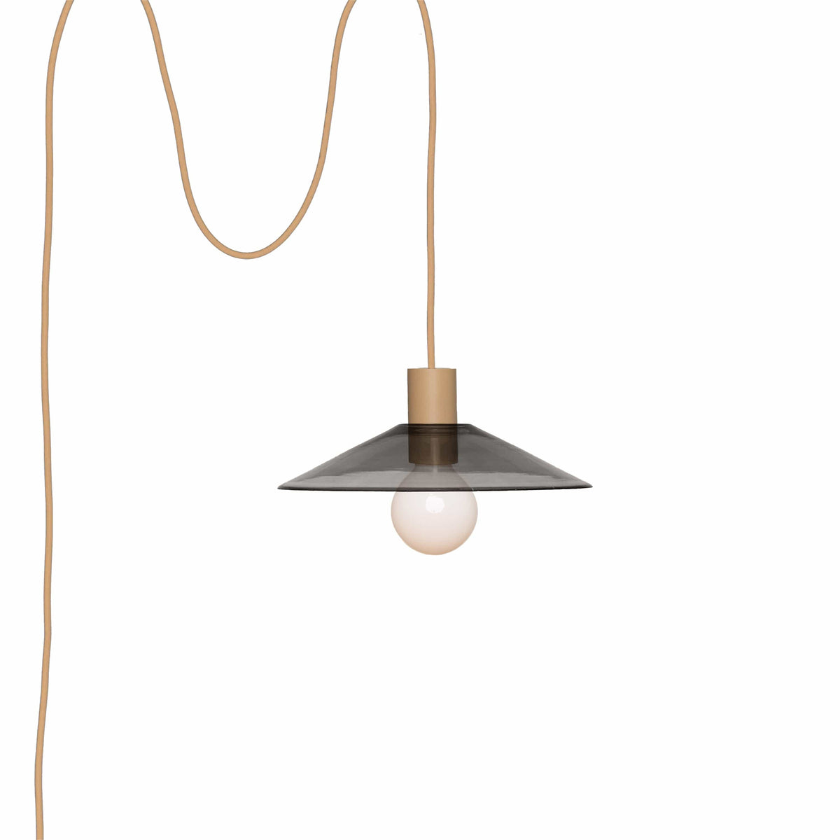 Glass Slope AiO Plug-In Pendant - Chroma Studio Latte / Smoke