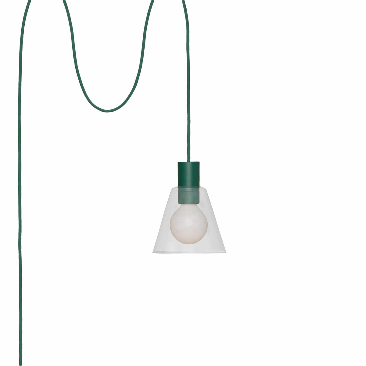 Glass Cone 6in AiO Plug-In Pendant - Chroma Studio Pine / Clear