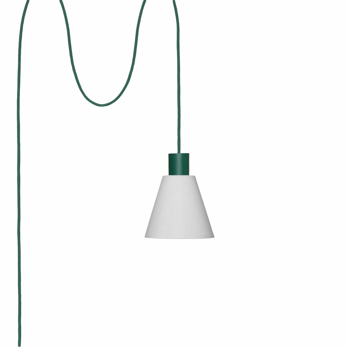 Glass Cone 6in AiO Plug-In Pendant - Chroma Studio Pine / Matte White