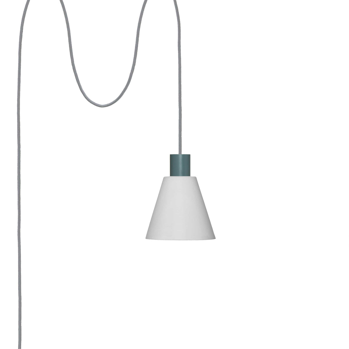 Glass Cone 6in AiO Plug-In Pendant - Chroma Studio Slate / Matte White
