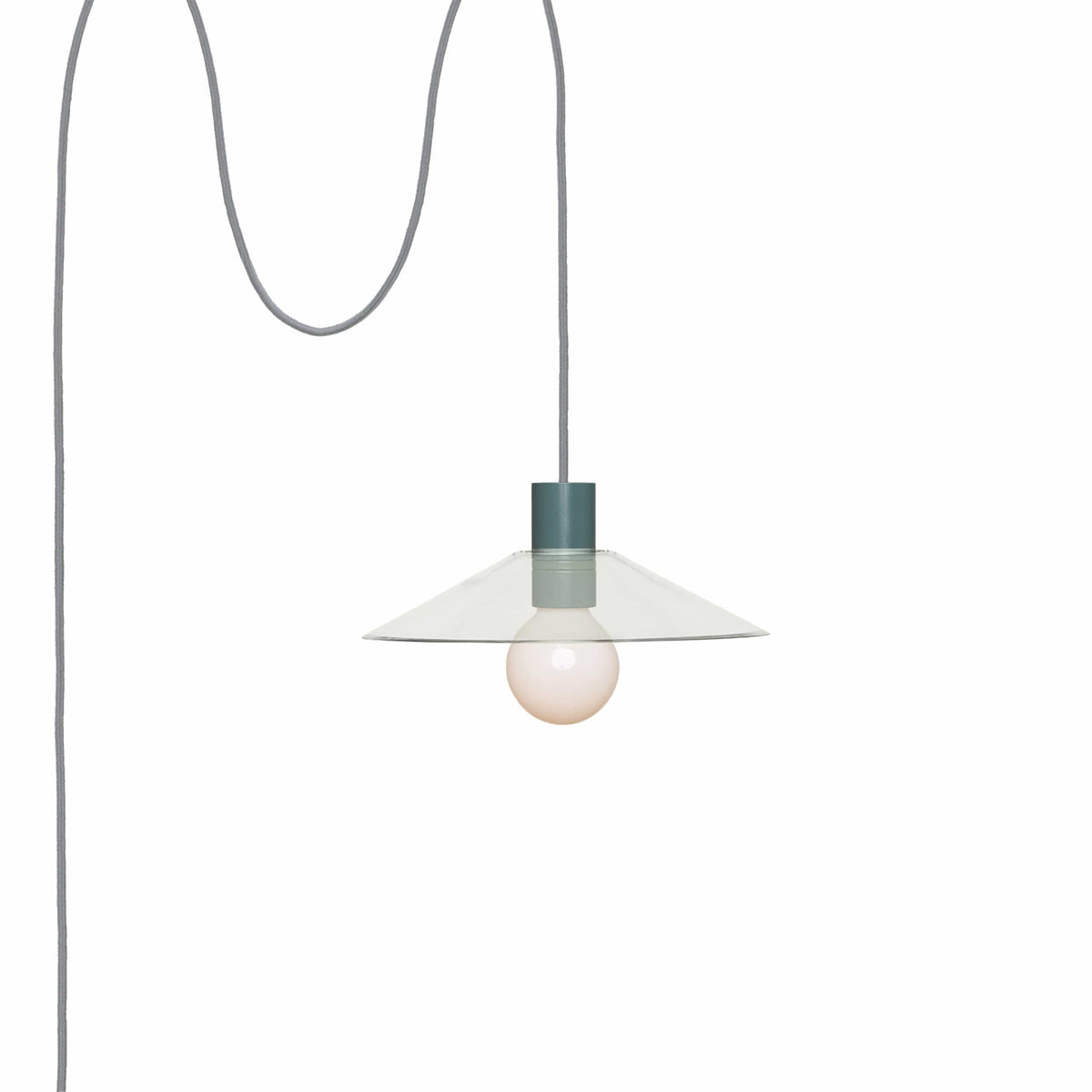 Glass Slope AiO Plug-In Pendant - Chroma Studio Slate / Clear