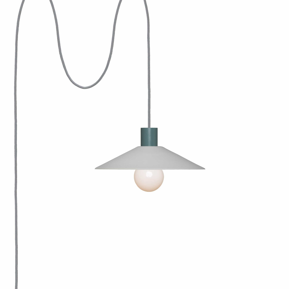 Glass Slope AiO Plug-In Pendant - Chroma Studio Slate / Matte White