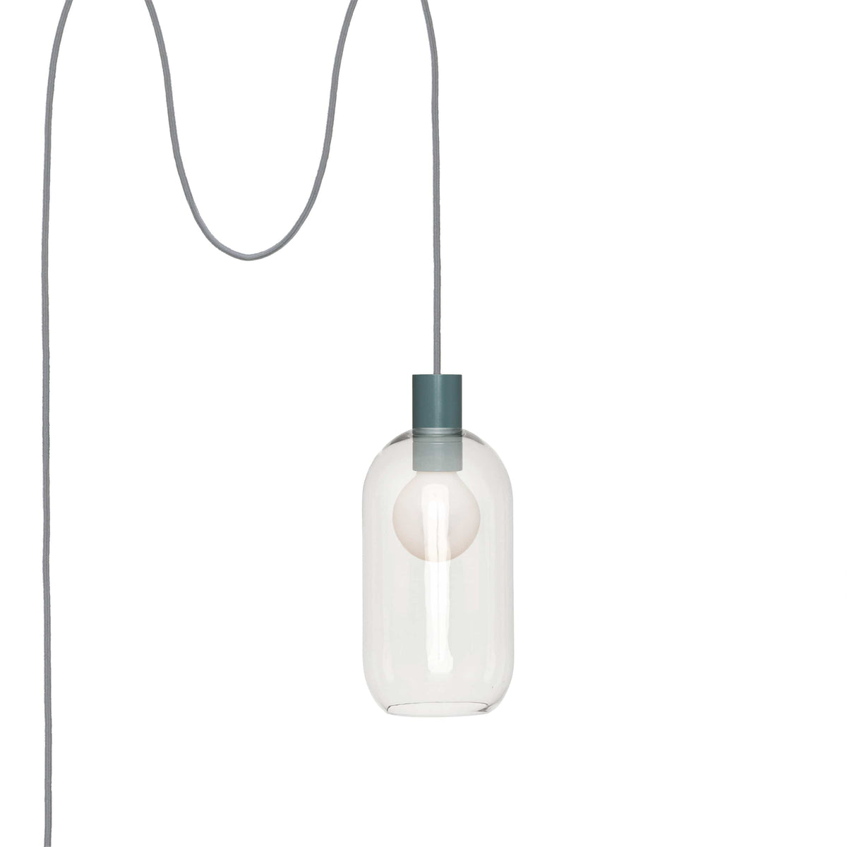 Glass Pill AiO Plug-In Pendant - Chroma Studio Slate / Clear