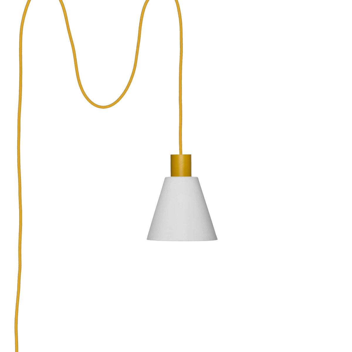 Glass Cone 6in AiO Plug-In Pendant - Chroma Studio Ochre / Matte White