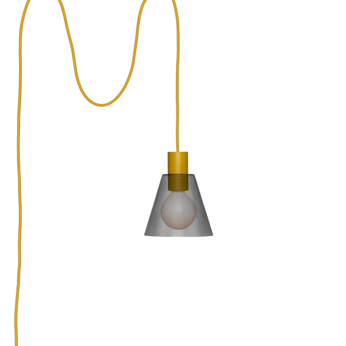 Glass Cone 6in AiO Plug-In Pendant - Chroma Studio Ochre / Smoke