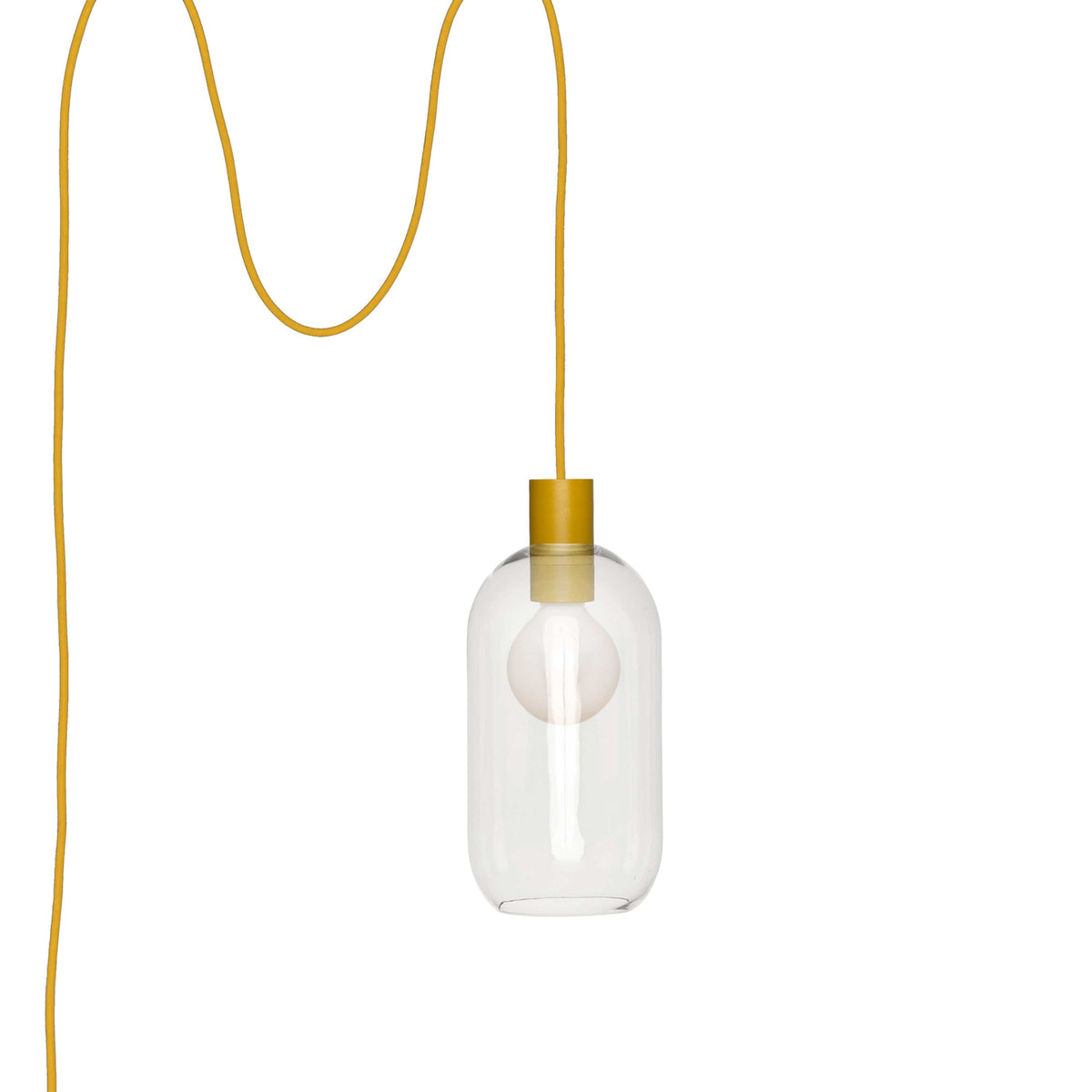 Glass Pill AiO Plug-In Pendant - Chroma Studio Ochre / Clear