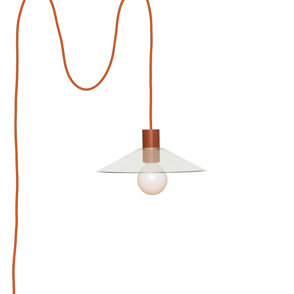 Glass Slope AiO Plug-In Pendant - Chroma Studio Rust / Clear