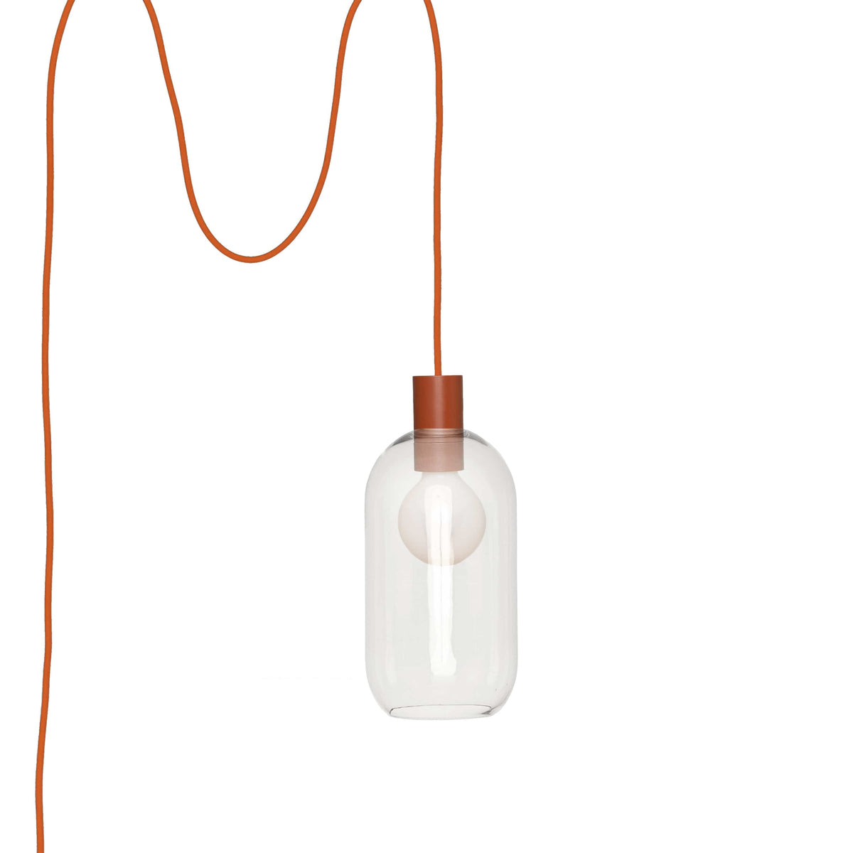 Glass Pill AiO Plug-In Pendant - Chroma Studio Rust / Clear