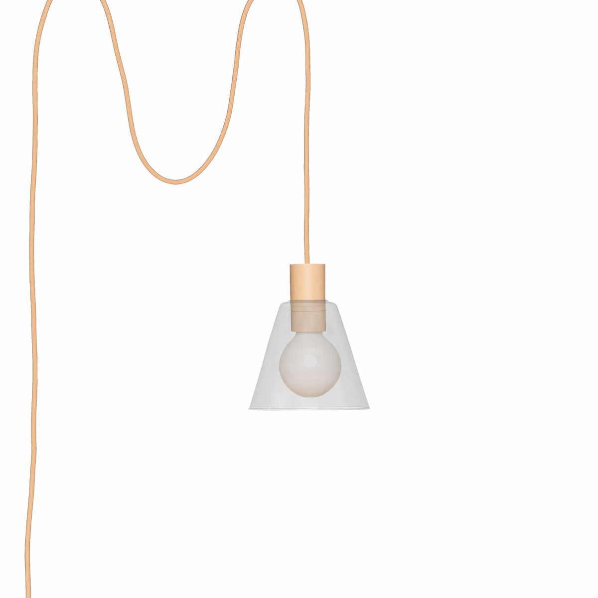 Glass Cone 6in AiO Plug-In Pendant - Chroma Studio Palisade / Clear