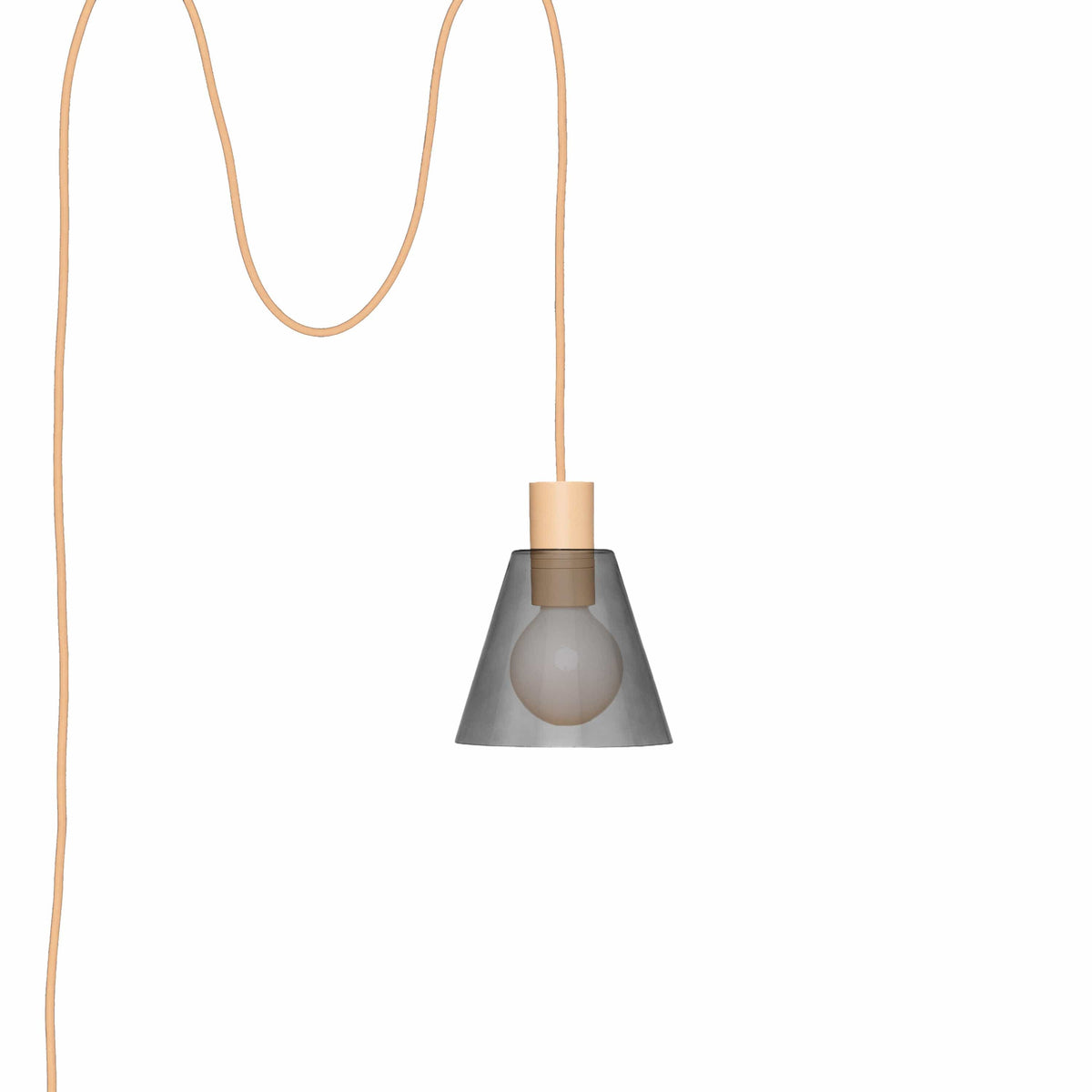 Glass Cone 6in AiO Plug-In Pendant - Chroma Studio Palisade / Smoke