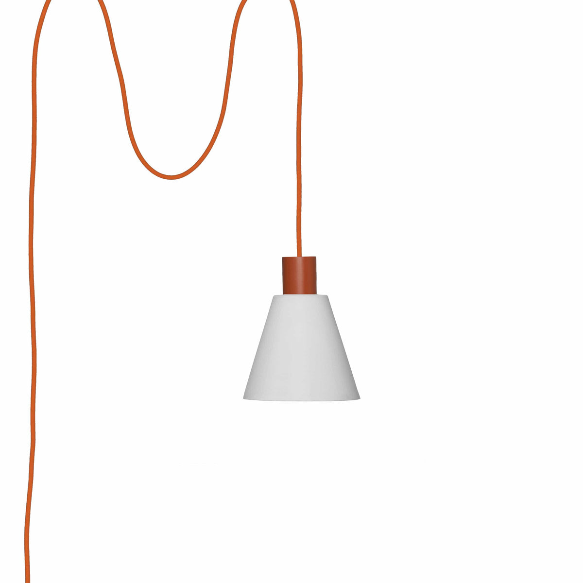 Glass Cone 6in AiO Plug-In Pendant - Chroma Studio Rust / Matte White