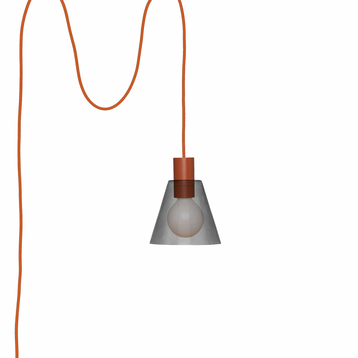 Glass Cone 6in AiO Plug-In Pendant - Chroma Studio Rust / Smoke