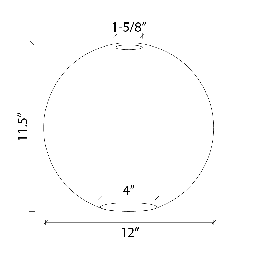 12in Glass Globe - Shade Ready