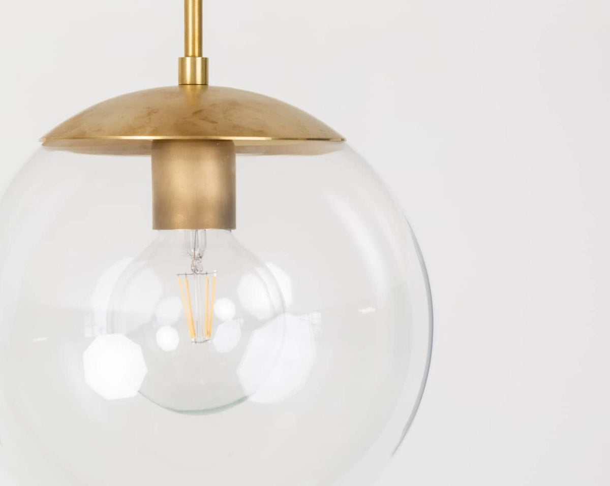 Mod Glass Globe Post Flush Mount Pendant | 6", 8", 10", 12"