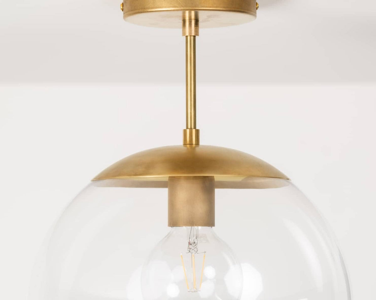 Mod Glass Globe Post Flush Mount Pendant | 6", 8", 10", 12"