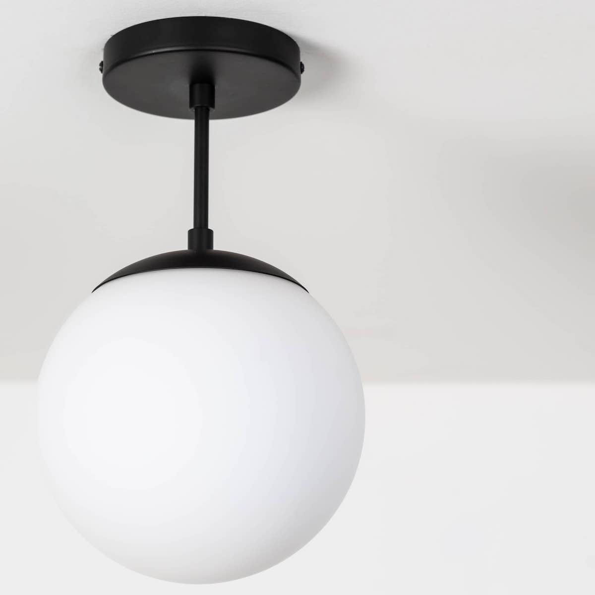 Mod Glass Globe Post Flush Mount Pendant | 6", 8", 10", 12"