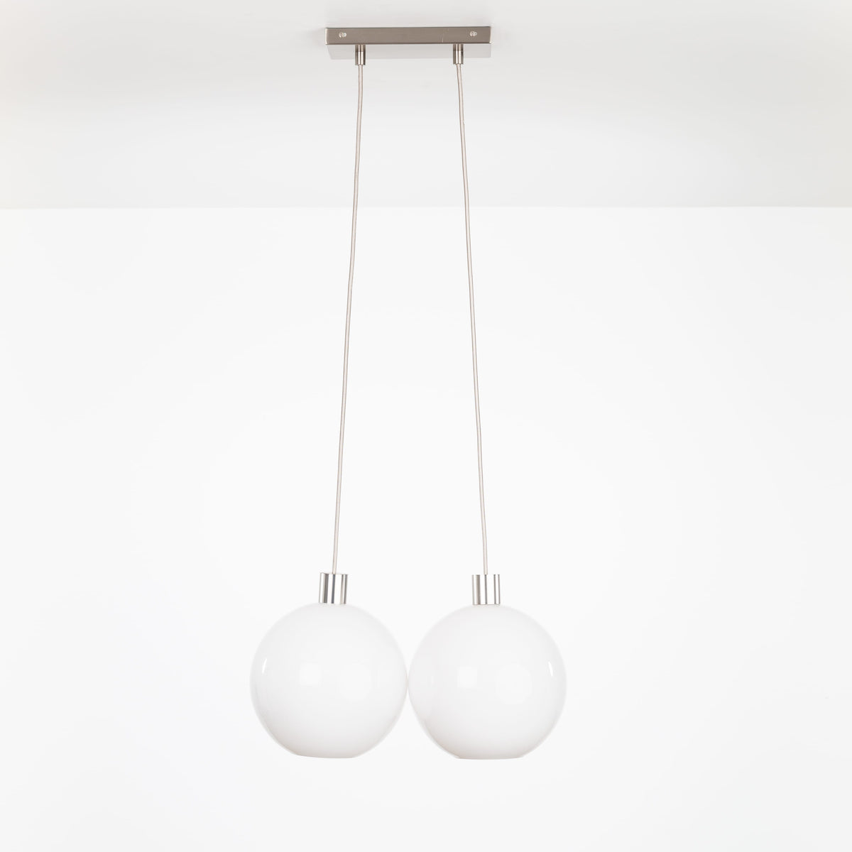 AiO Dash Multiport Chandelier - Glass Globe 2 / Nickel / 10in Milk