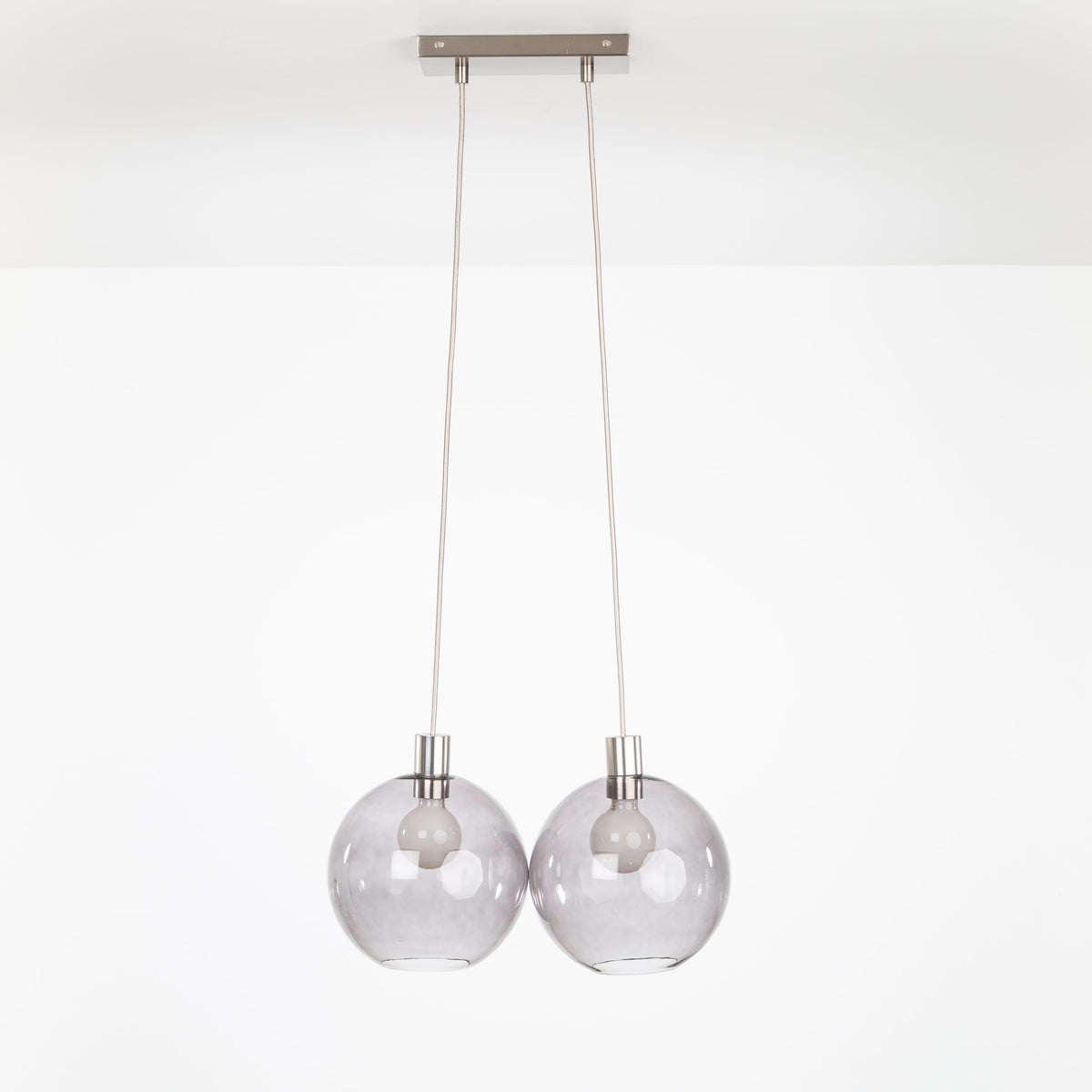 AiO Dash Multiport Chandelier - Glass Globe 2 / Nickel / 10in Smoke