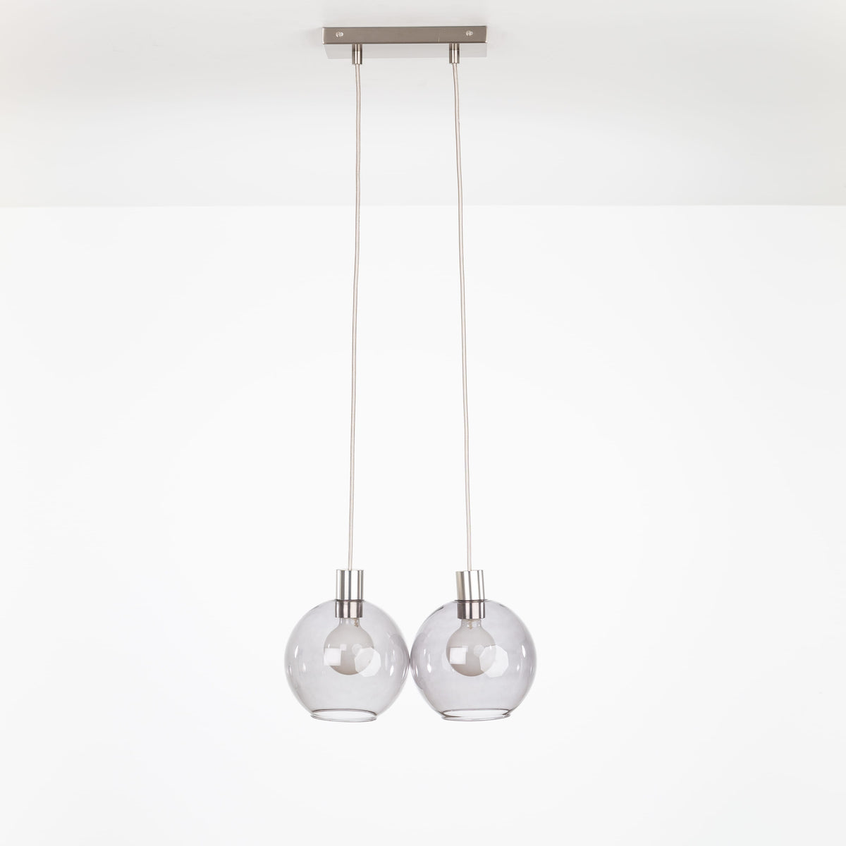AiO Dash Multiport Chandelier - Glass Globe 2 / Nickel / 8in Smoke