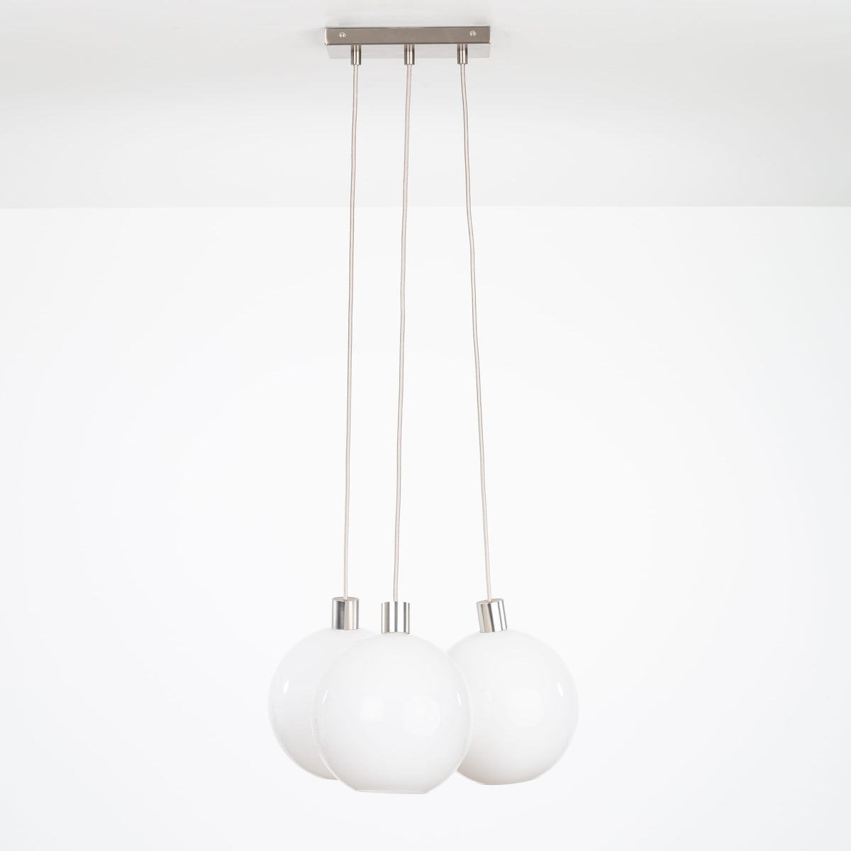 AiO Dash Multiport Chandelier - Glass Globe 3 / Nickel / 10in Milk