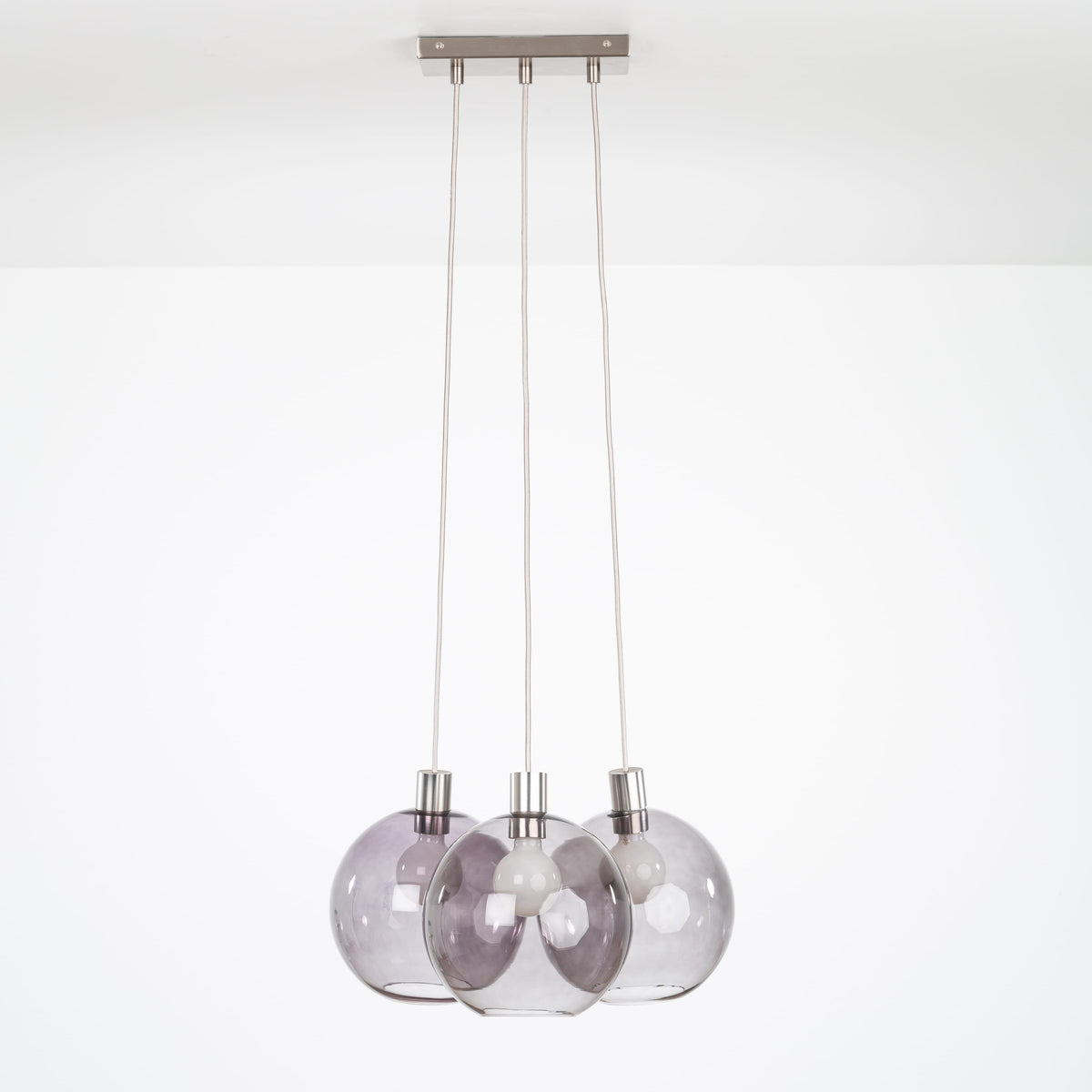 AiO Dash Multiport Chandelier - Glass Globe 3 / Nickel / 10in Smoke