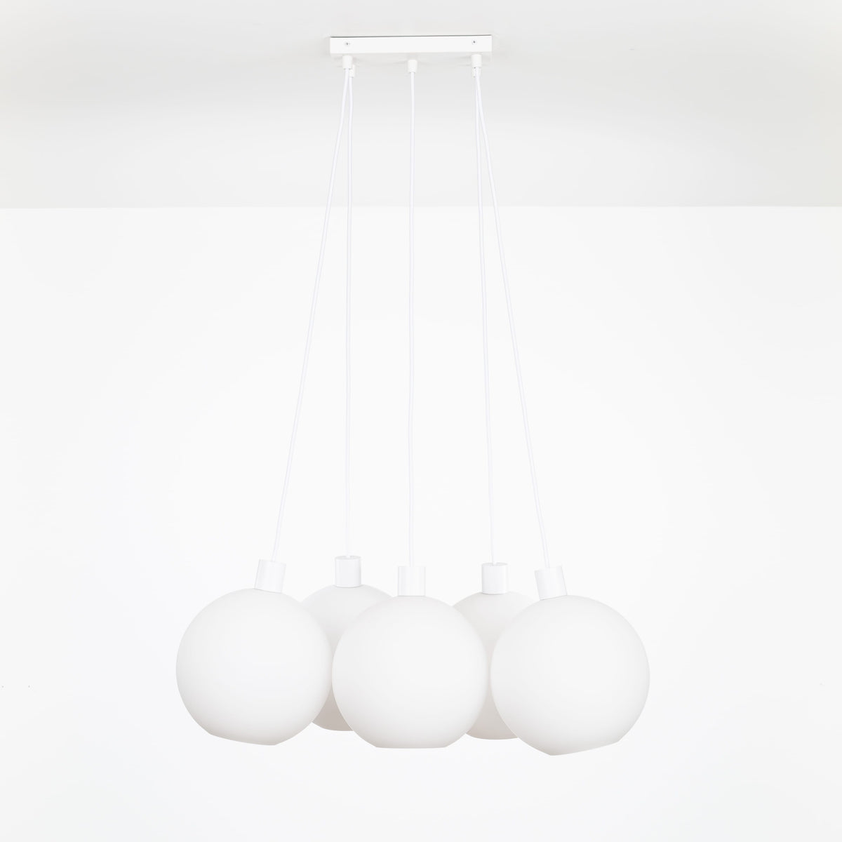 AiO Dash Multiport Chandelier - Glass Globe 5 / White / 10in Matte White
