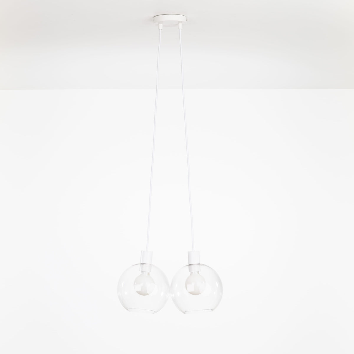 AiO Dot Multiport Chandelier - Glass Globe 2 / White / 8in Clear