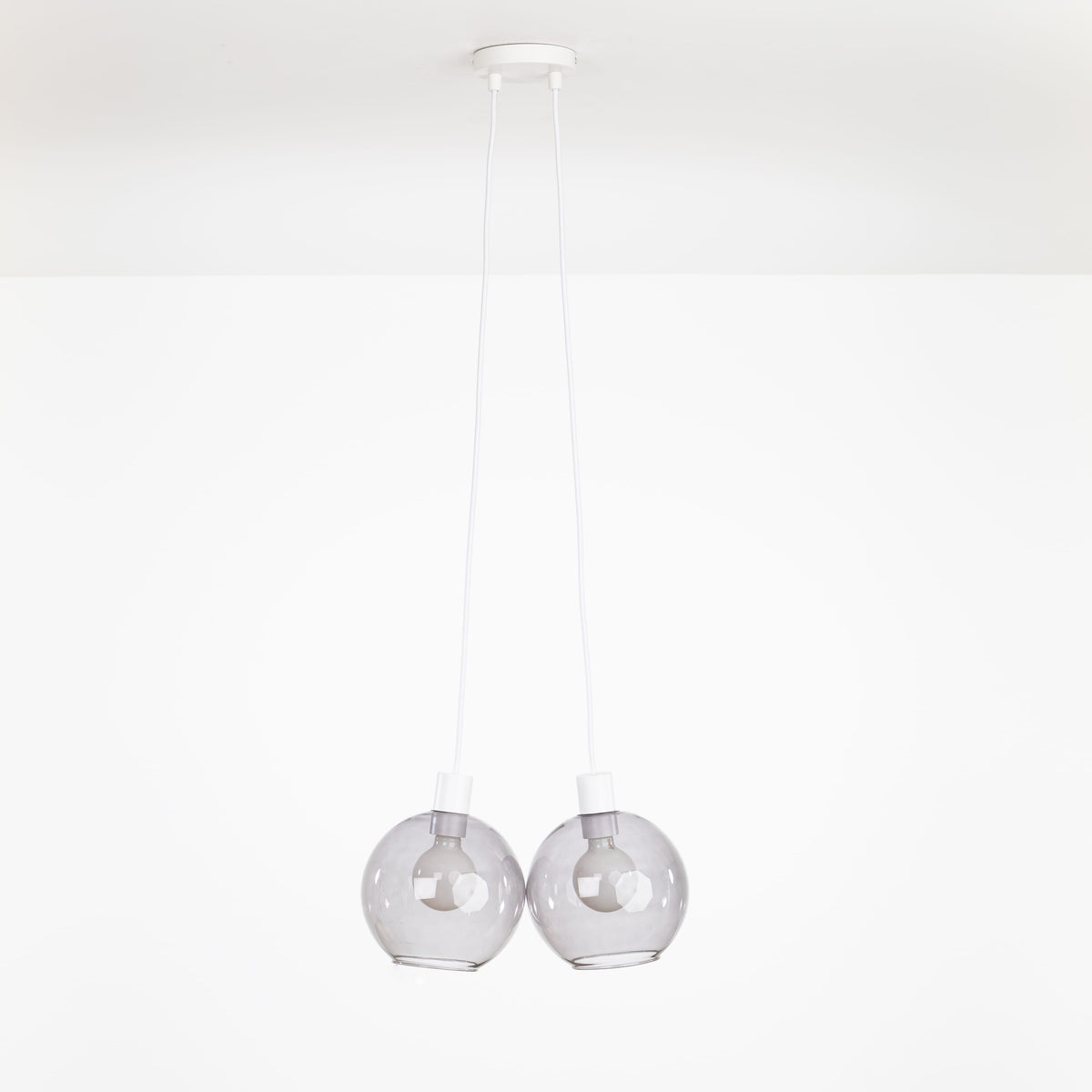 AiO Dot Multiport Chandelier - Glass Globe 2 / White / 8in Smoke