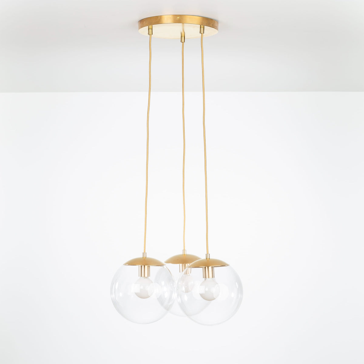 Mod Globe Loop Multiport Chandelier 3 / Brass / 10in Clear