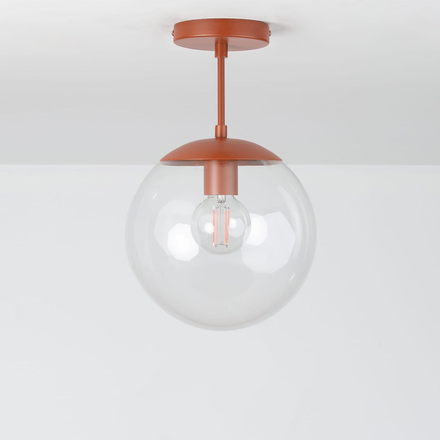 Boutique Mod Glass Globe Post Flush Mount Pendant - 10inch